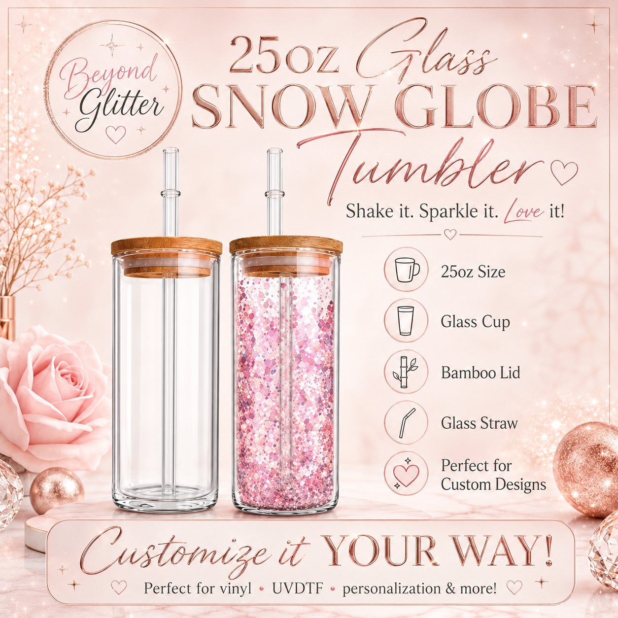 25oz Glass Snow Globe